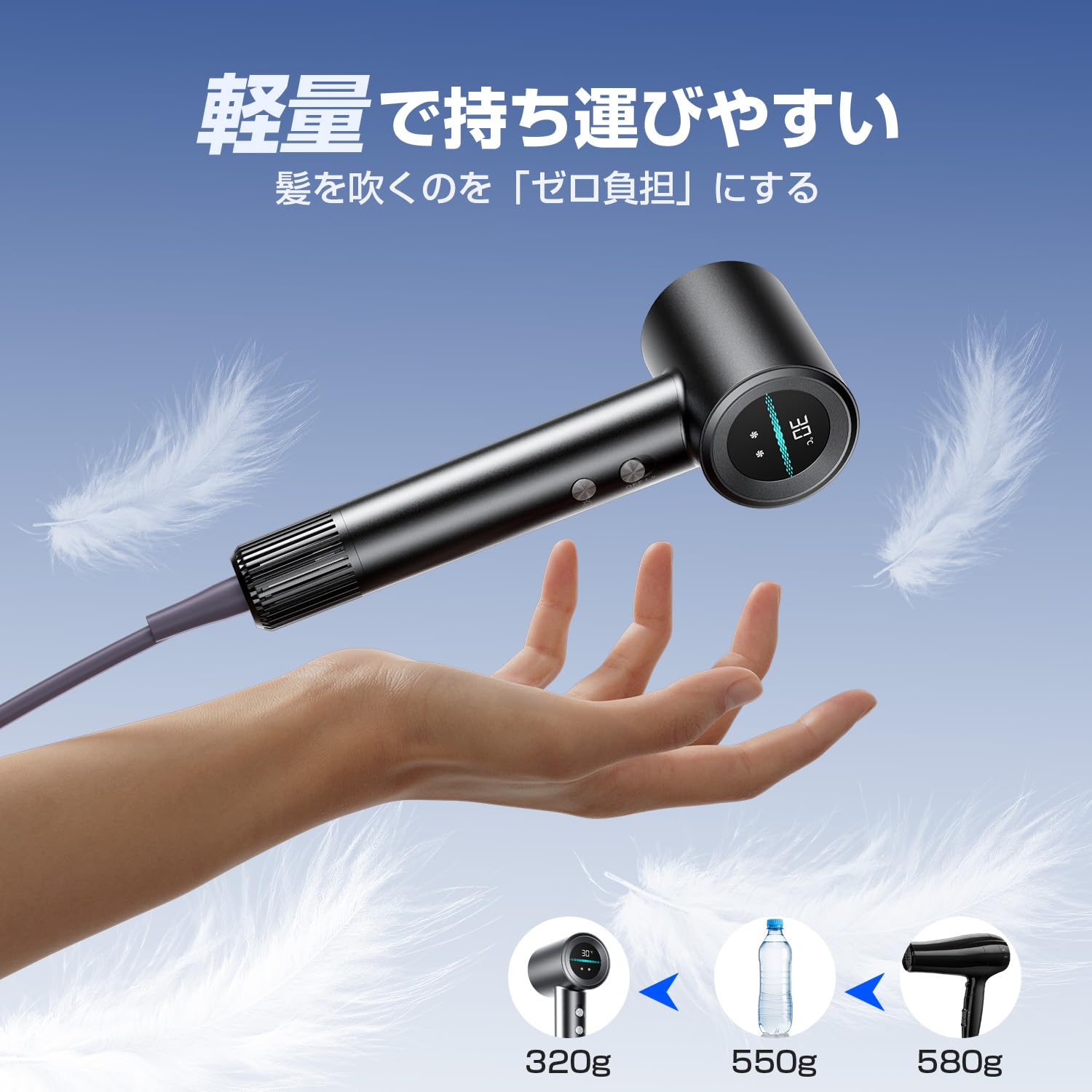 Amazon | ドライヤー【2025旅行必携！ 掌サイズ超高速ドライヤー 】 大